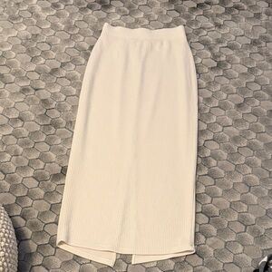 Cream Ribbed Skirt